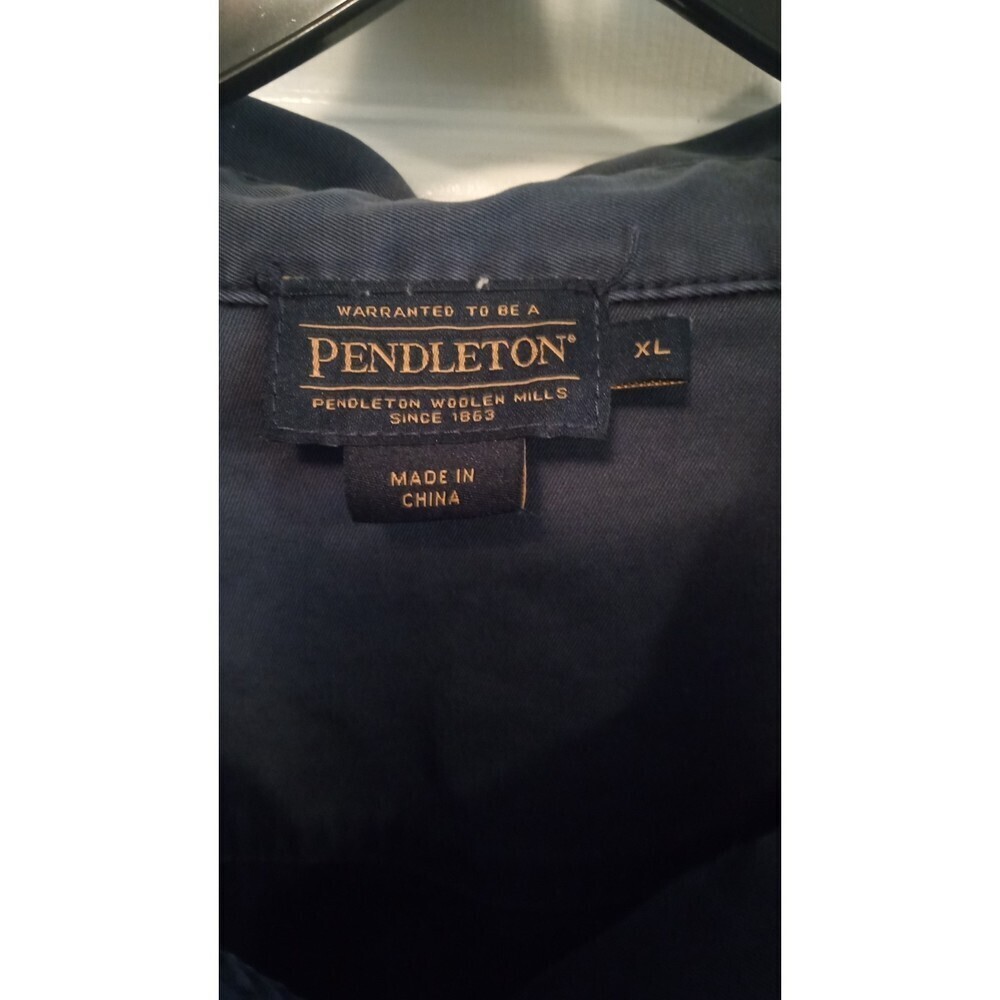 Pendleton Unisex blue button down jacket with‎ NA… - image 4